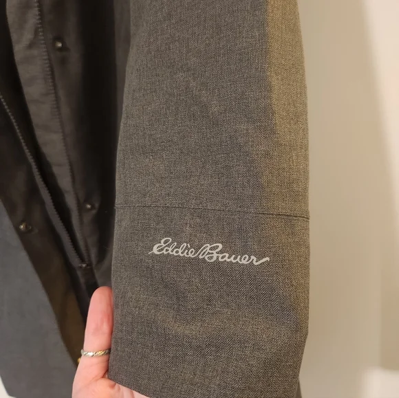 Eddie Bauer Women's Gray Waterproof Hooded Trench Coat XL - Picture 5 of 15